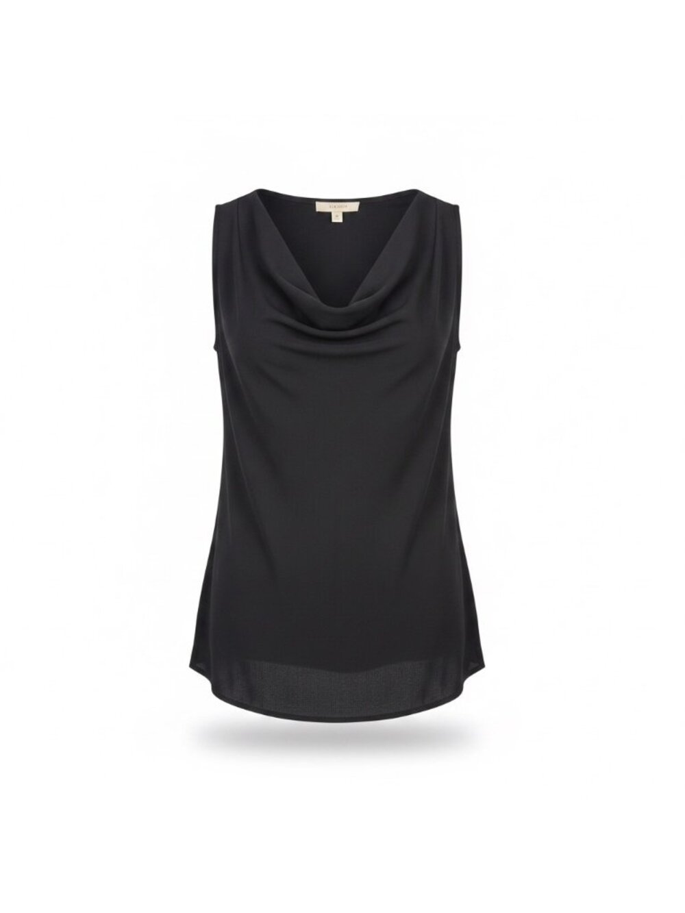 Pleione Womens Black Sleeveless Draped V-Neck Blouse Top Size Size S